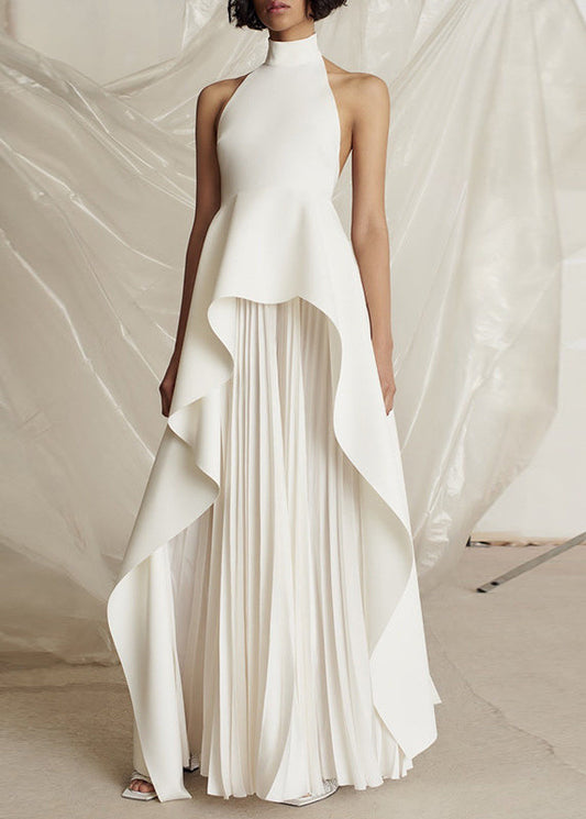 Elegante Schwarze Rollkragen Asymmetrische Patchwork Maxi Vestidos Kleider