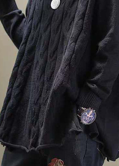 Eleganter khakifarbener Rollkragenpullover mit seitlicher Öffnung, lässiger Herbst-Strickpullover