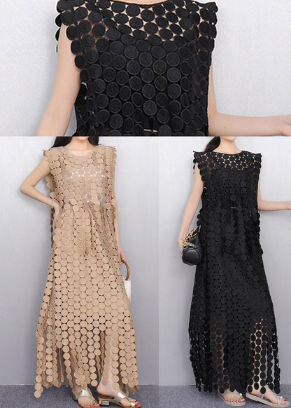 Elegant Champagne Hollow Out Lace Two Pieces Set Summer