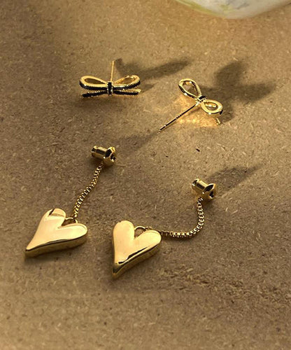 Elegante vergoldete Ohrringe aus Sterlingsilber mit Schleife und Quaste