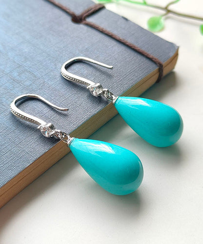 Elegante Tropfenohrringe aus Sterlingsilber mit Türkis und Zirkonia