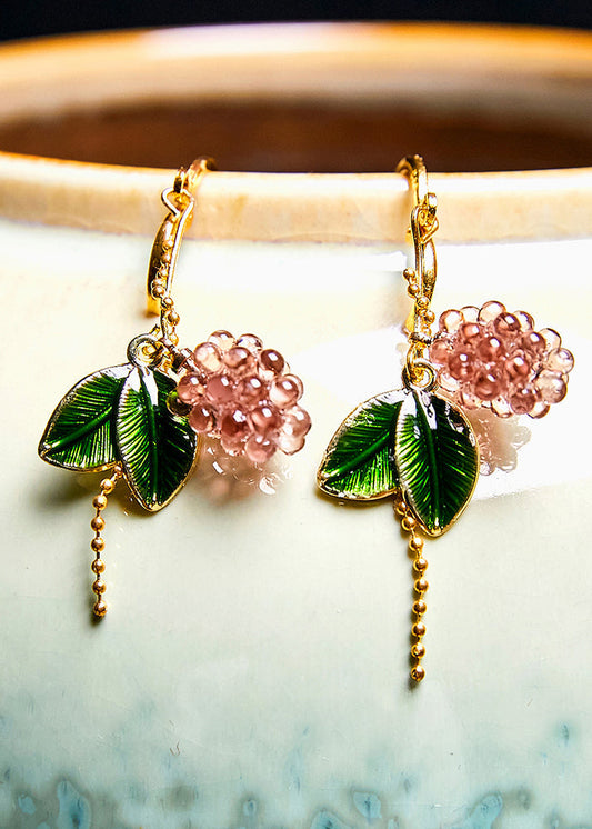 Elegante Tropfenohrringe mit Trauben und Blättern