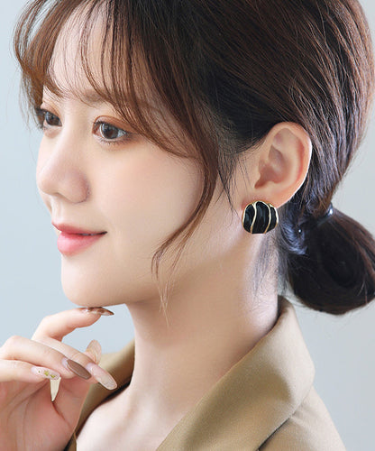 Elegantes pendientes de aleación de cobre verde con gotas de aceite