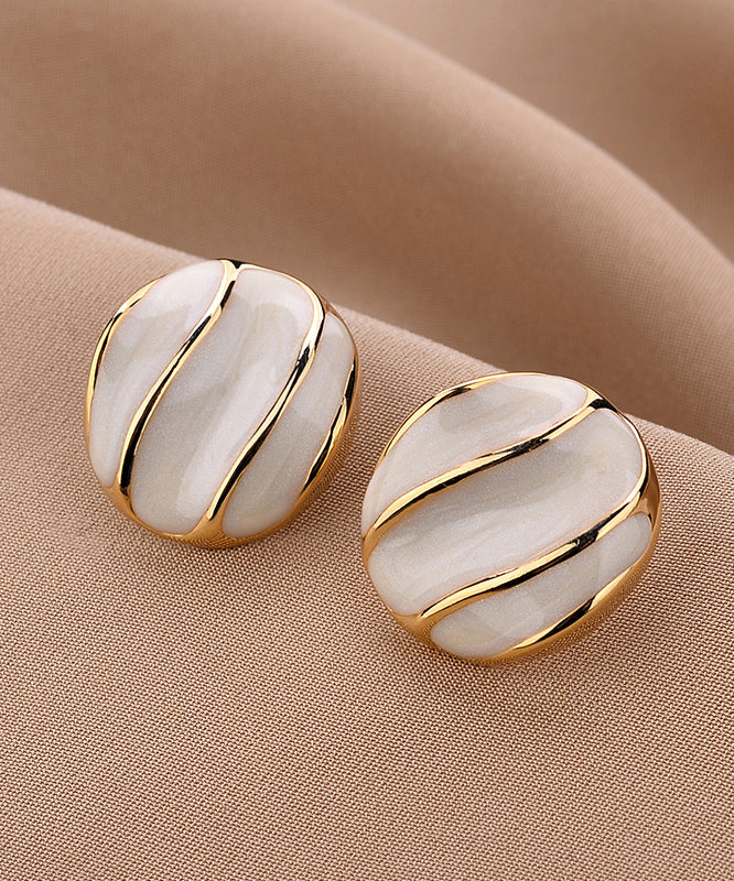 Elegantes pendientes de aleación de cobre verde con gotas de aceite