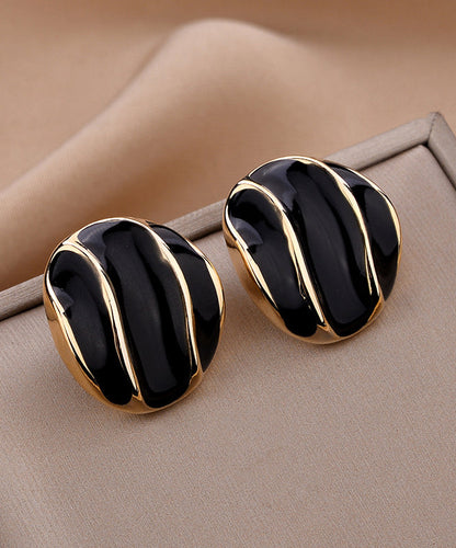 Elegantes pendientes de aleación de cobre verde con gotas de aceite