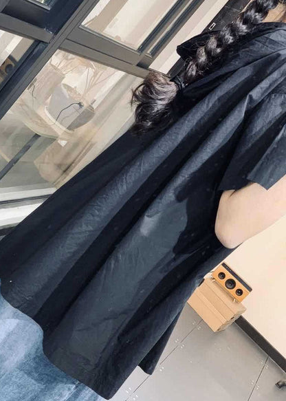 Elegantes blusas de manga corta con capucha, bolsillos y cordón ajustable en color verde otoño