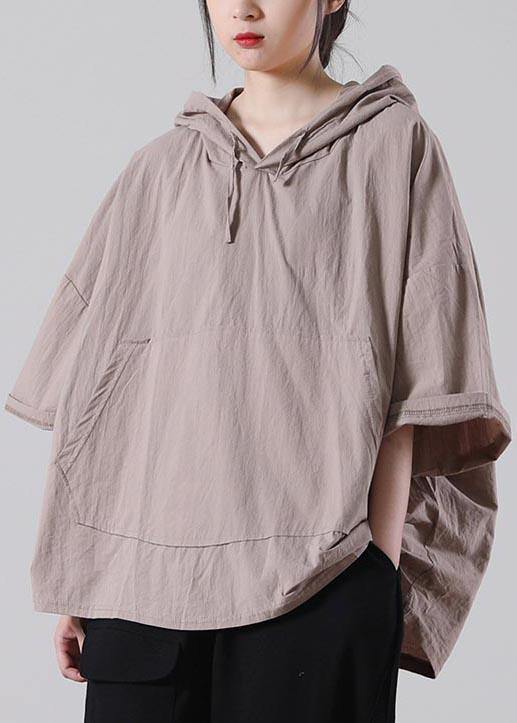 Elegant Khaki low high design Cotton Summer Shirt - SooLinen