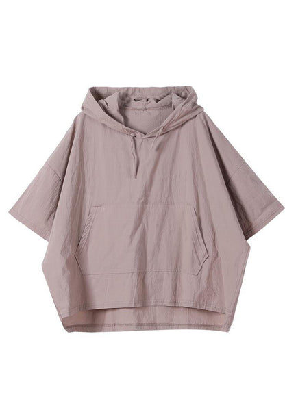 Elegant Khaki low high design Cotton Summer Shirt - SooLinen