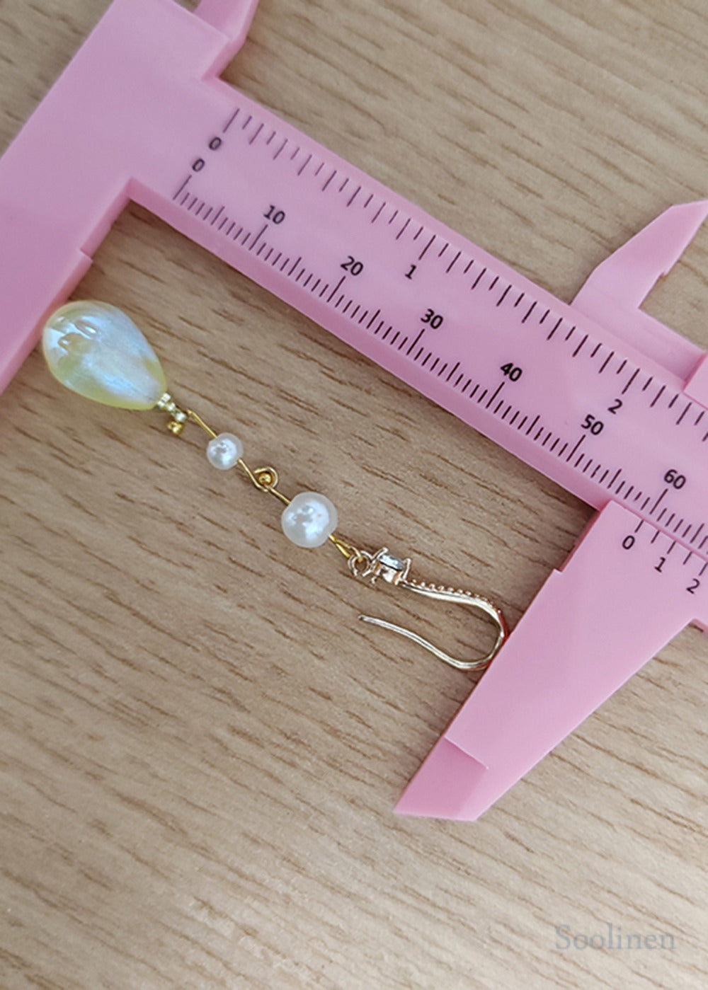 Elegant LightYellow Droplet Shape Fine Pearl Drop Earrings
