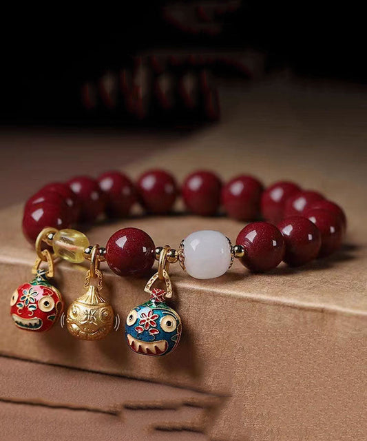 Elegantes Mulberry Lila Gold Sand Swallowing Gold Beast Armband Charm Armband