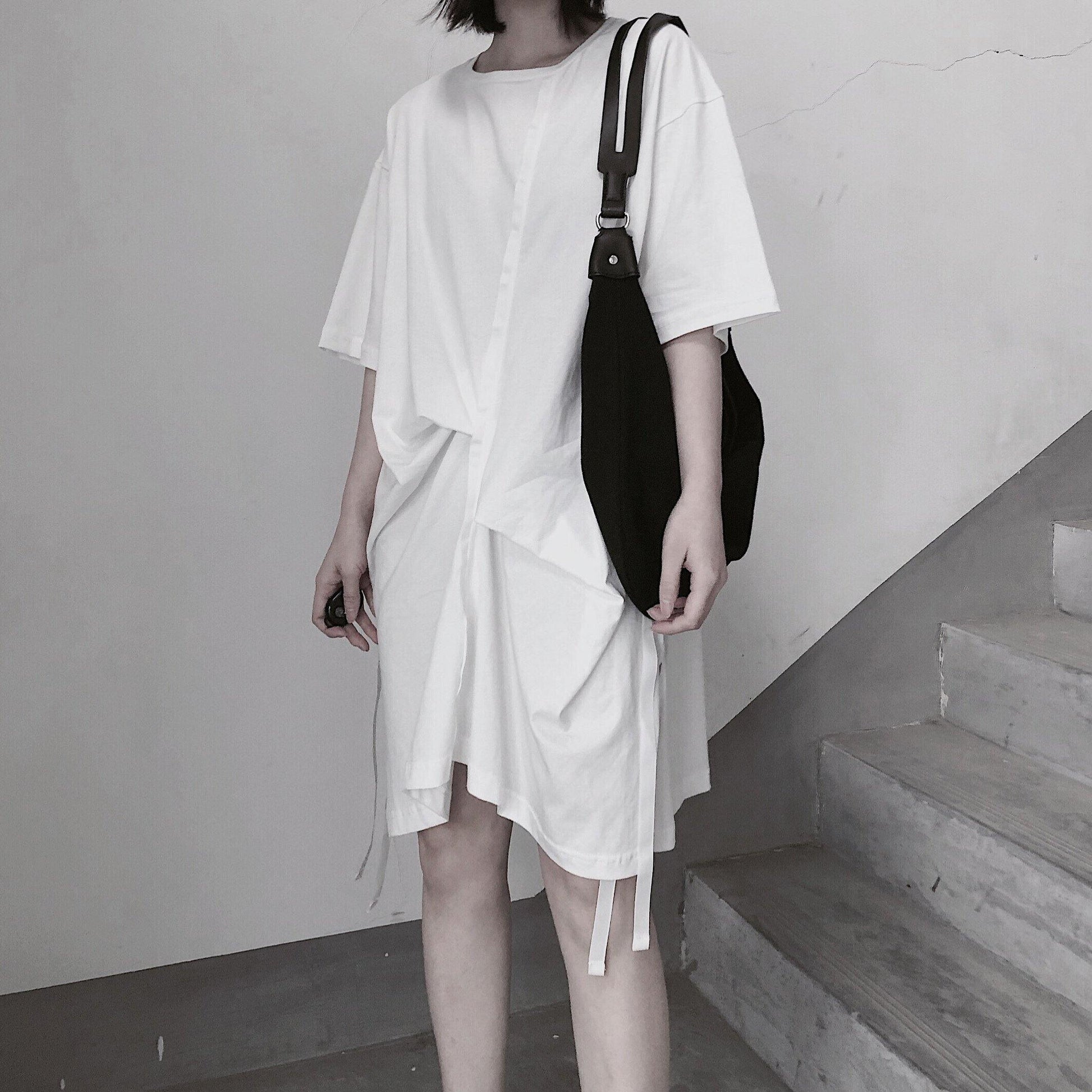 Elegant O Neck Half Sleeve Spring Tunics Wardrobes White Dress - SooLinen