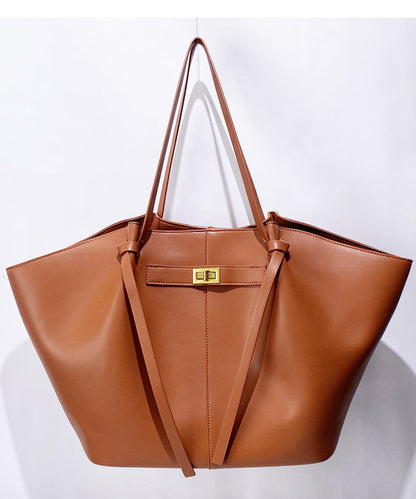 Elegante orangefarbene Damenhandtasche aus Kunstleder mit großem Fassungsvermögen