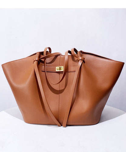 Elegante orangefarbene Damenhandtasche aus Kunstleder mit großem Fassungsvermögen