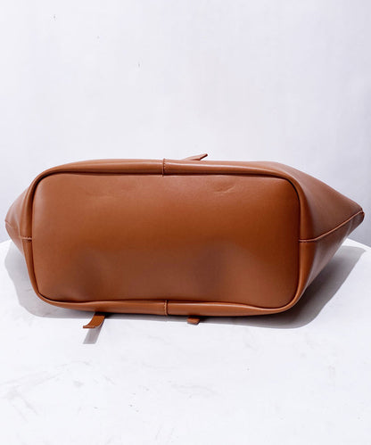 Elegante orangefarbene Damenhandtasche aus Kunstleder mit großem Fassungsvermögen