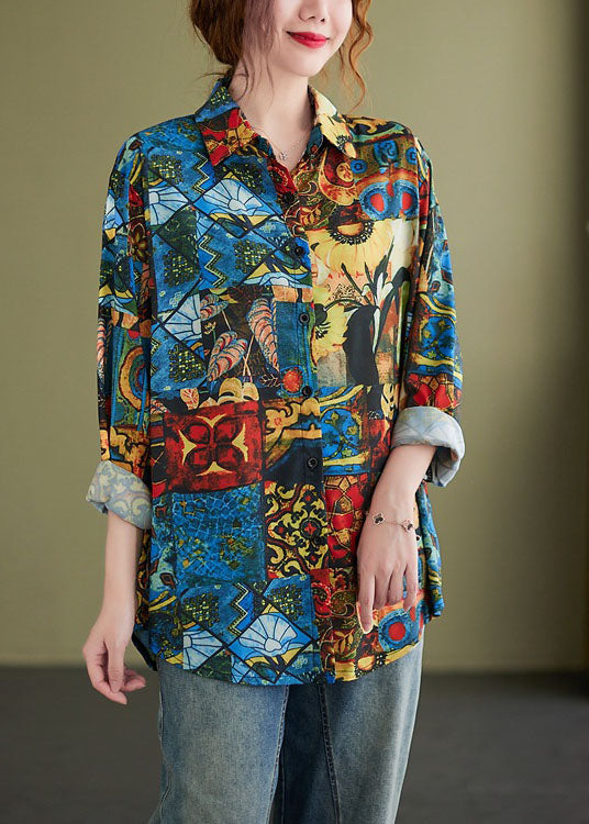 Elegantes PeterPan Kragen Button Print Herbst Shirt Langarm