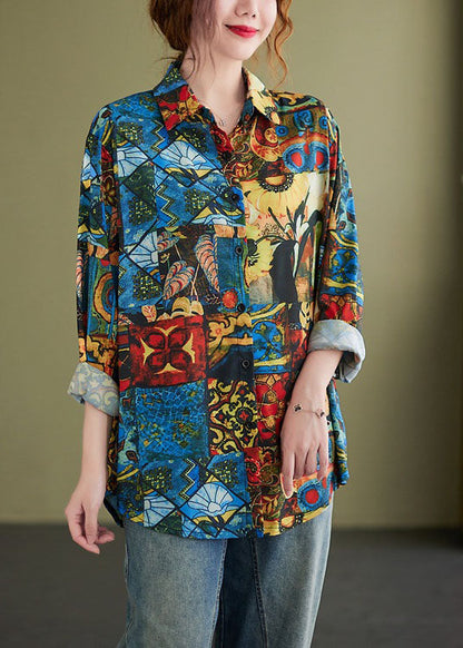 Elegantes PeterPan Kragen Button Print Herbst Shirt Langarm