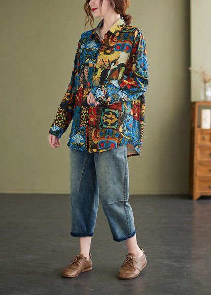 Elegantes PeterPan Kragen Button Print Herbst Shirt Langarm