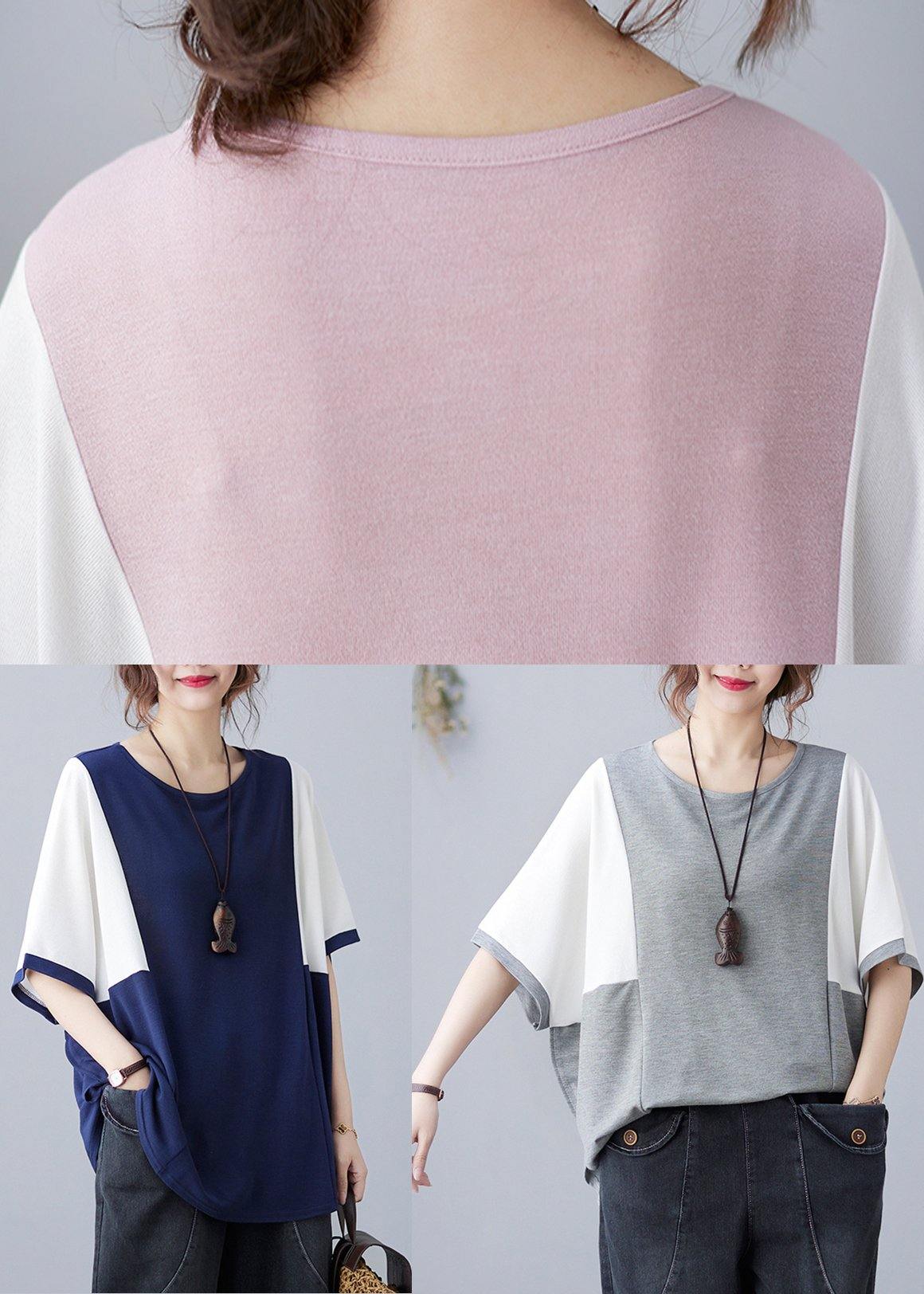 Elegant Pink O-Neck Half Sleeve Summer Blouse Top - SooLinen