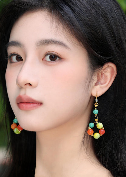 Elegant Rainbow Acrylic Turquoise Drop Earrings