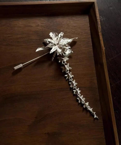 Elegant Silk Alloy Floral Tassel Hairpin