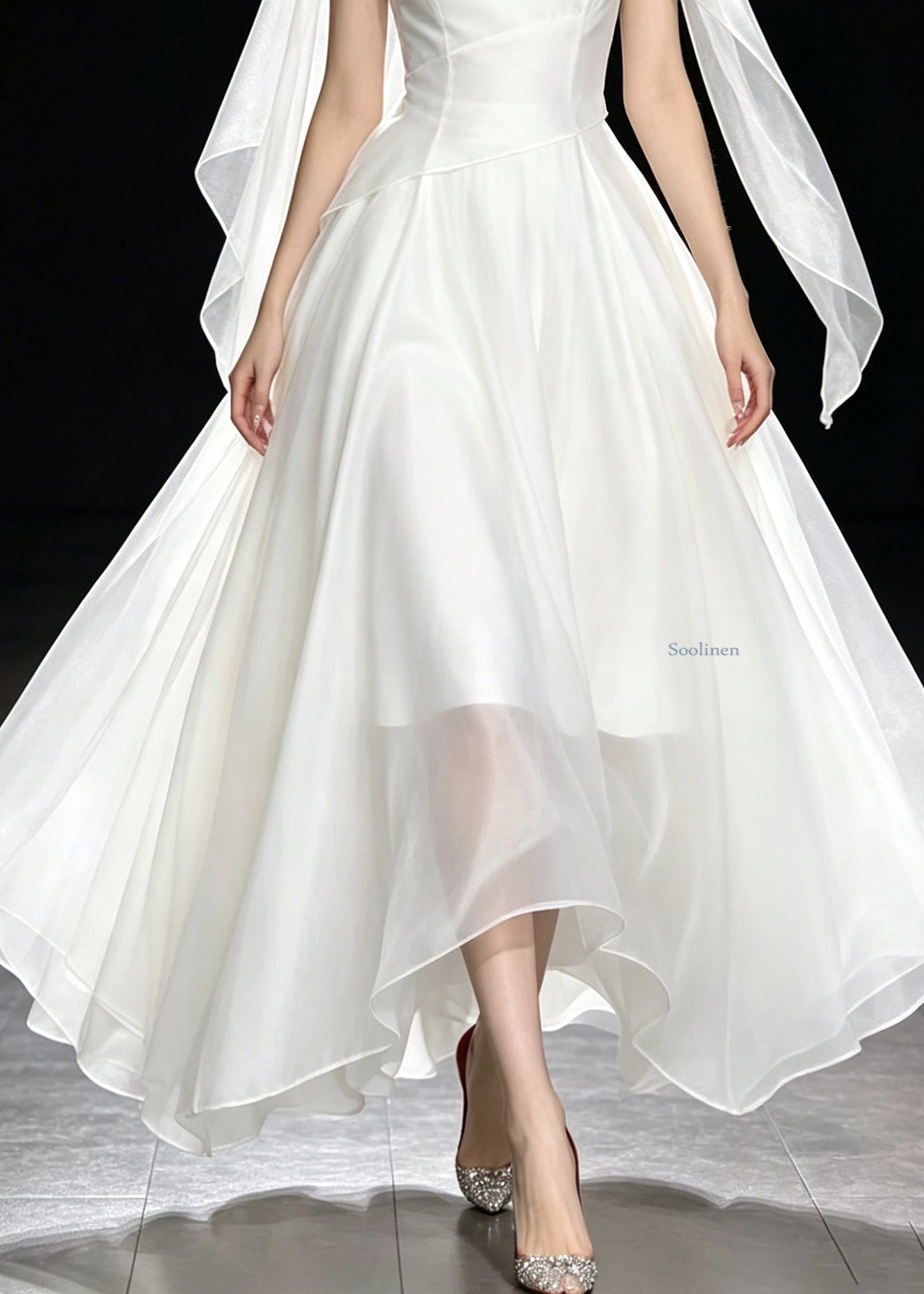 Elegant White O-Neck Solid Silk Maxi Dresses Short Sleeve