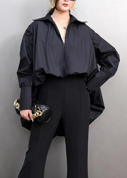 Elegant White Peter Pan Collar Solid Shirt Lantern Sleeve