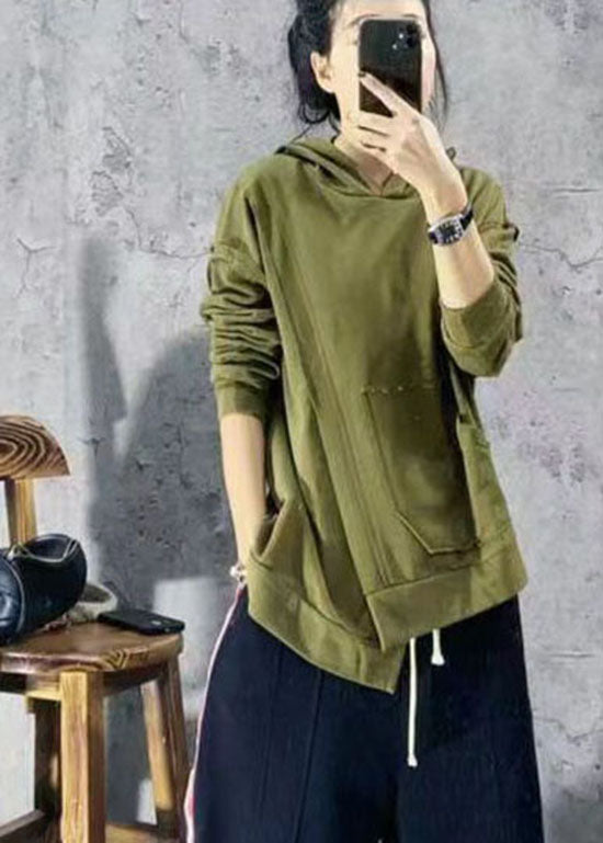 Elegante Gelb asymmetrische design Mit Kapuze Sweatshirts Frühling