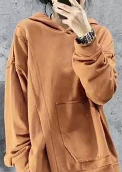 Elegante Gelb asymmetrische design Mit Kapuze Sweatshirts Frühling