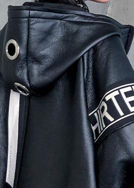 Elegant black Plus Size Coats Women Shirts hooded winter outwear - SooLinen