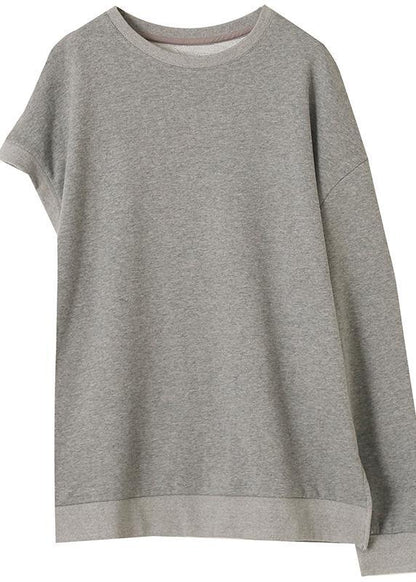 Elegant black clothes For Women o neck asymmetric top - SooLinen