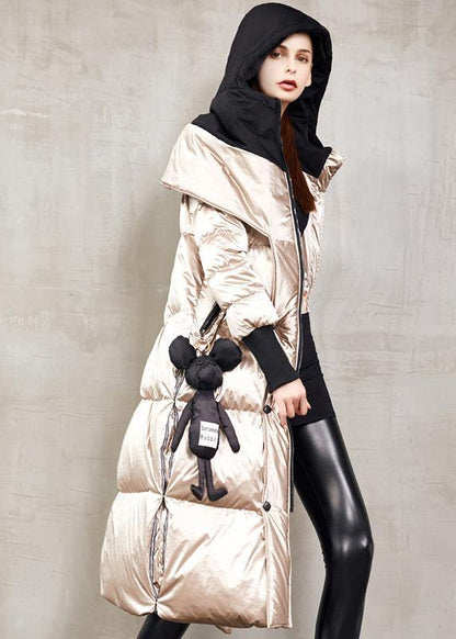 Elegant casual snow jackets winter Jackets khaki hooded down coat winter - SooLinen