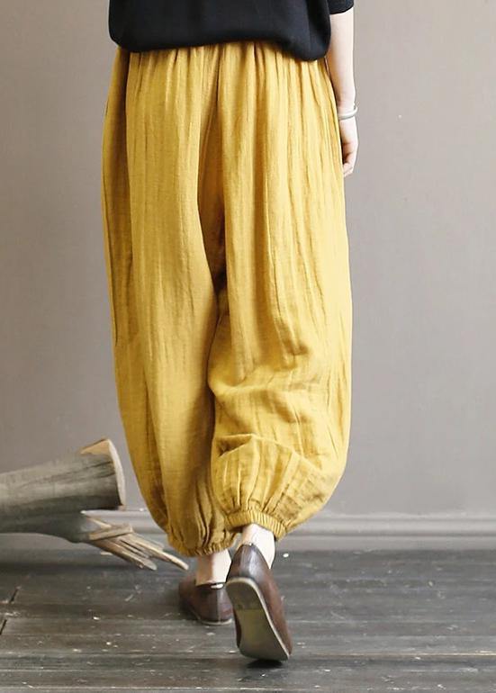 Elegant cotton clothes For Women Pakistani Casual Solid Color Pleated Harem Pants - SooLinen