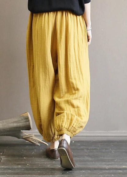 Elegant cotton clothes For Women Pakistani Casual Solid Color Pleated Harem Pants - SooLinen