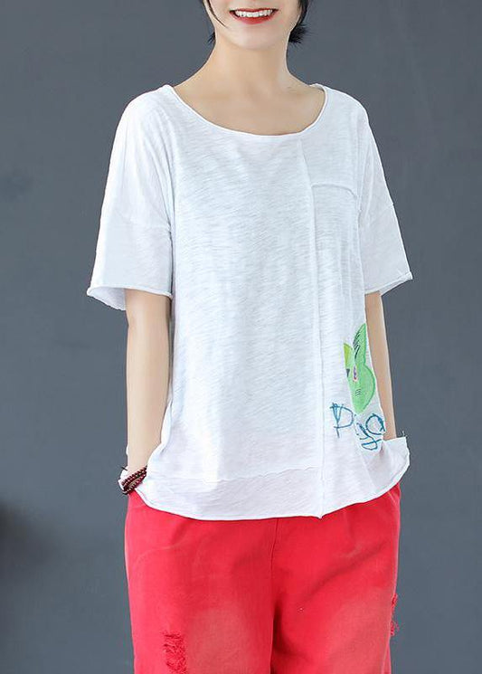 Elegant cotton clothes For Women Pakistani Soft And Breathable Cartoon Casual T-Shirt - SooLinen