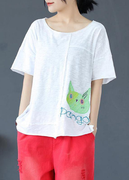 Elegant cotton clothes For Women Pakistani Soft And Breathable Cartoon Casual T-Shirt - SooLinen