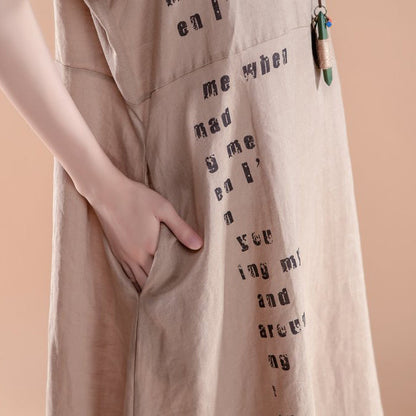 Elegant cotton dresses oversize Short Sleeve Pockets Summer Casual Black Dress