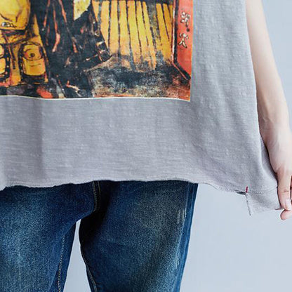 Elegante Baumwolloberteile in Übergröße, kurzärmelig, Sommer-Baumwoll-Freizeitoberteile