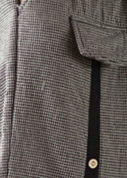 Elegante elastische Taille Plaid Feine Baumwolle gefüllte Hose Winter