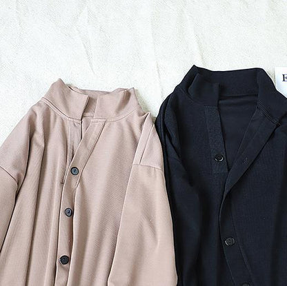 Elegant lapel asymmetric Cotton Wardrobes Sleeve khaki Dress - SooLinen