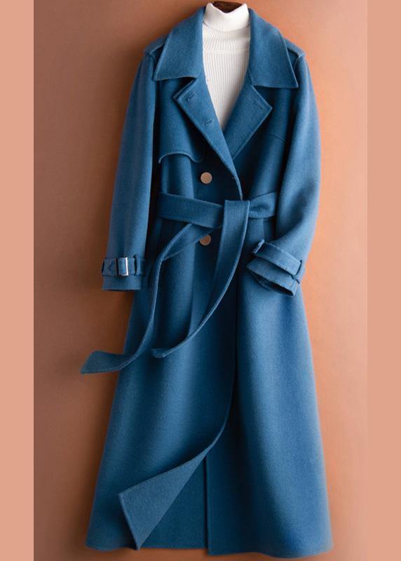 Elegant lapel tie waist Plus Size clothes For Women khaki coat - SooLinen