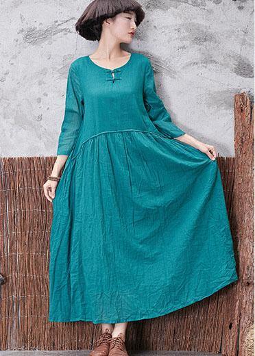 Elegant layered linen Robes Inspiration yellow o neck Dresses autumn - SooLinen