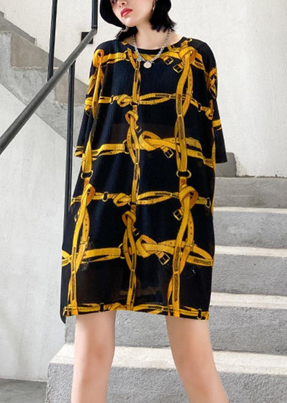 Elegant o neck half sleeve summer crane tops Work Outfits black plaid blouses - SooLinen