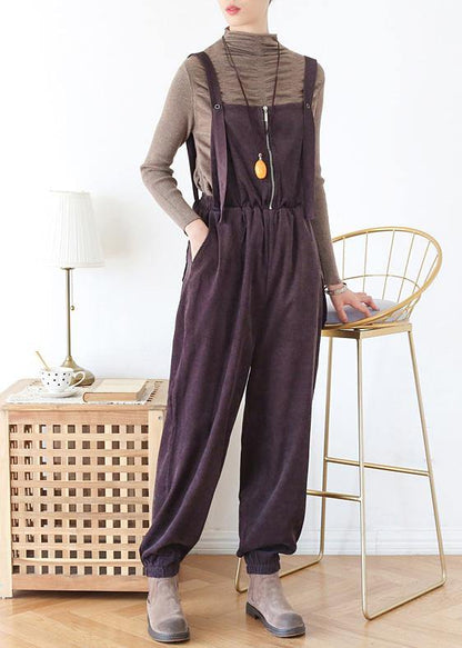 Elegant spring pants oversize chocolate Work Outfits jumpsuit pants - SooLinen