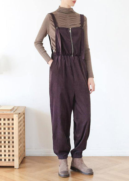 Elegant spring pants oversize chocolate Work Outfits jumpsuit pants - SooLinen
