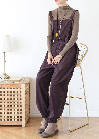 Elegant spring pants oversize chocolate Work Outfits jumpsuit pants - SooLinen
