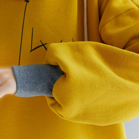 Elegant yellow spring dress oversized false two pieces holiday dresses hooded