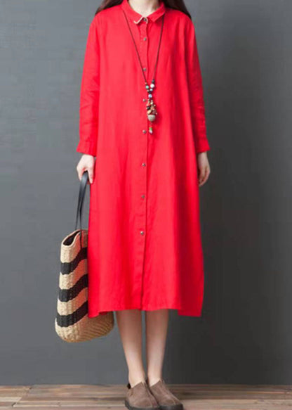 Elegante, lockere Leinenkleider in Übergröße für Damen