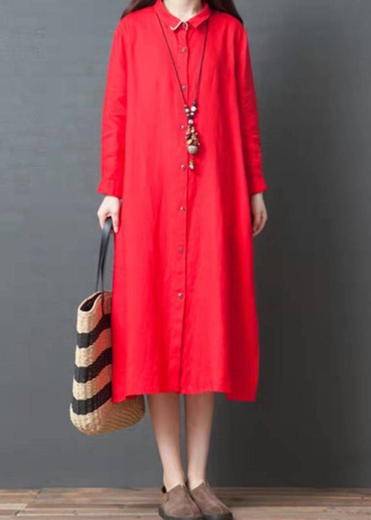 Elegante, lockere Leinenkleider in Übergröße für Damen