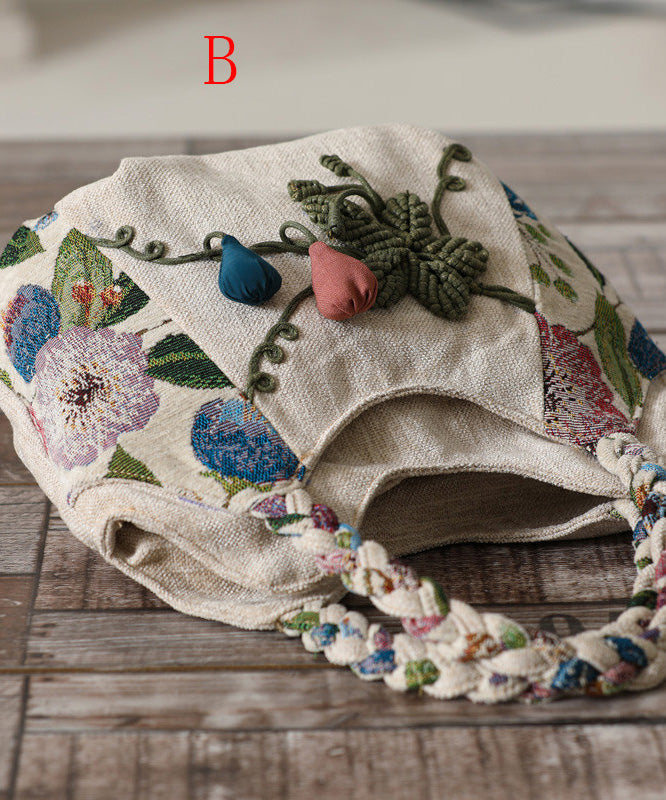 Ethnic Style Handmade Woven Canvas Tote Bag