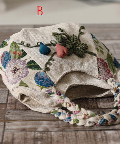 Ethnic Style Handmade Woven Canvas Tote Bag